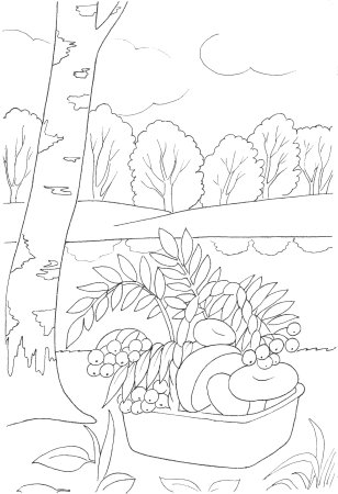 Осень раскраска для детей