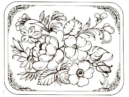 Жостовская роспись раскраска