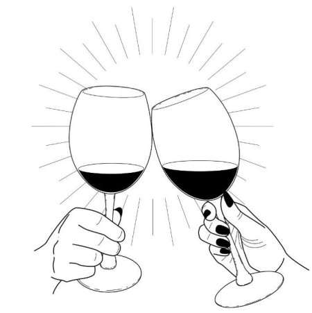 Тату вино эскиз