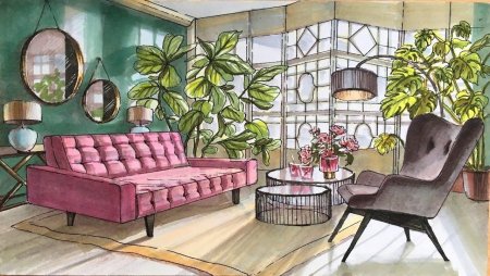 Композиция в интерьере рисунок