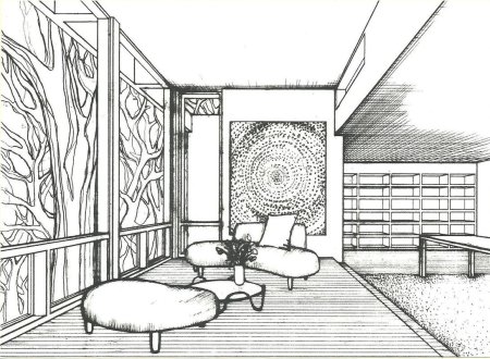 Эскиз комнаты с окном