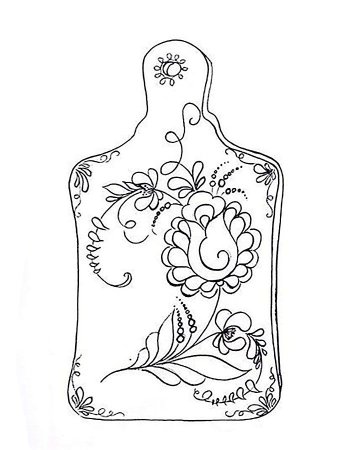 Гжельская роспись раскраска для детей шаблоны