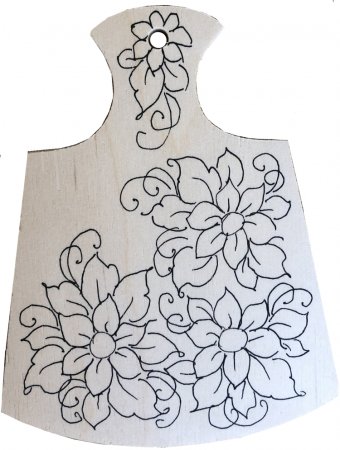 Трафарет разделочной доски для росписи