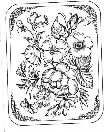 Раскраска Жостово подносы для детей