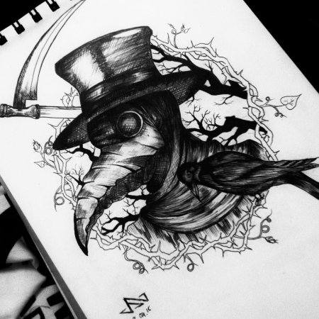 Plague Doctor тату эскиз