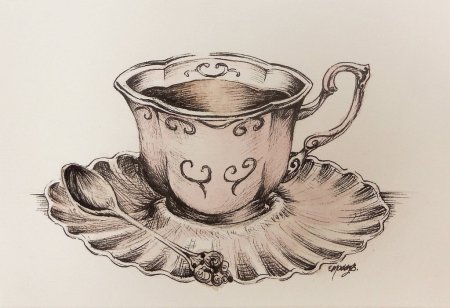 Чай зарисовка