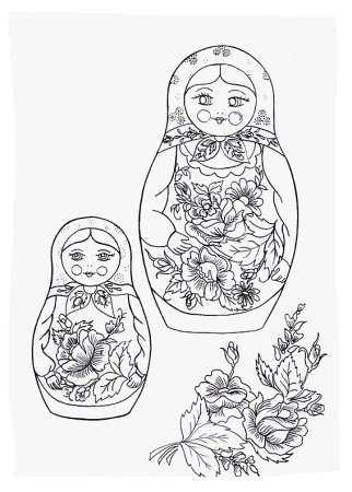 Полхов-Майданская Матрешка раскраска
