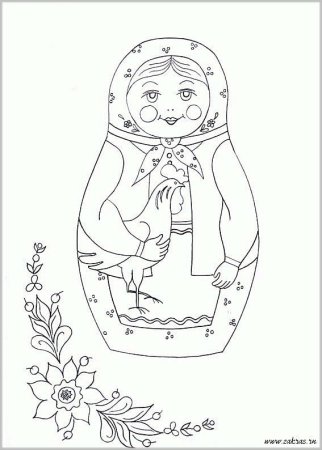 Сергиево-Посадская Матрешка раскраска