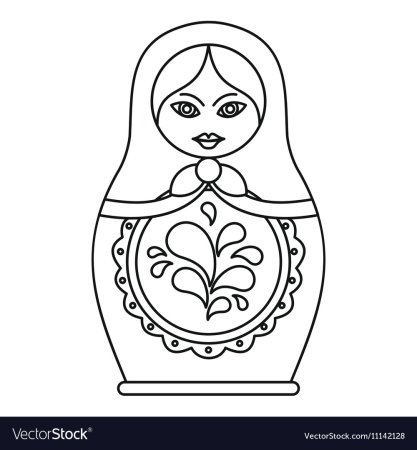 Силуэт матрешки для детей