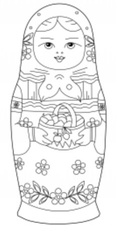 Сергиево-Посадская Матрешка раскраска