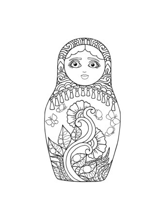 Раскраска Матрешка
