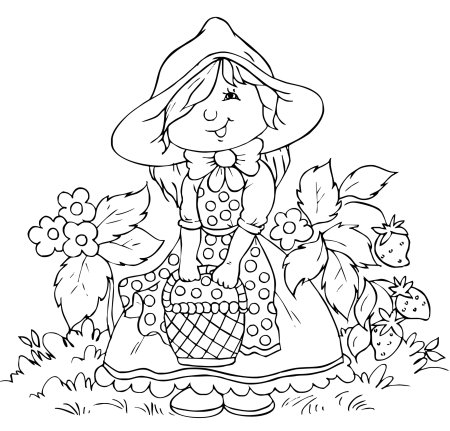 Корзинка красной шапочки раскраска для детей