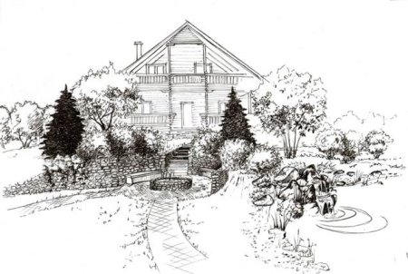 Ландшафт рисунок