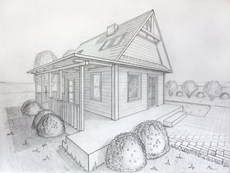 Приусадебный участок карандашом