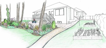 Эскиз дачного участка в карандаше