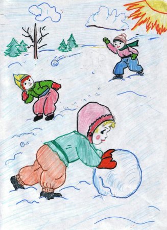 Рисунок зимние забавы эскиз (48 фото)