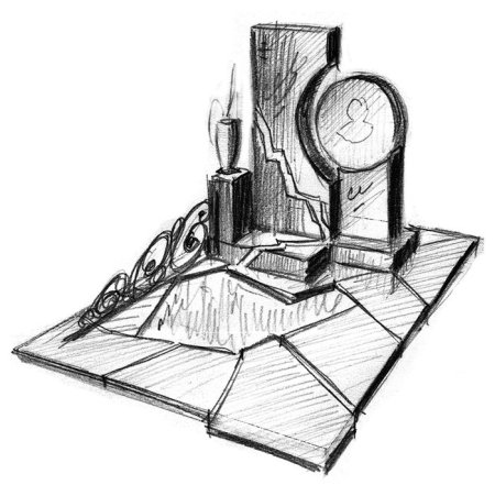 Памятник эскиз 3d