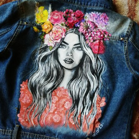 Рисунки на одежде акриловыми красками