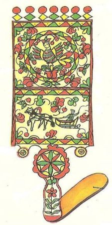 Рисуем птица Сирин прялка