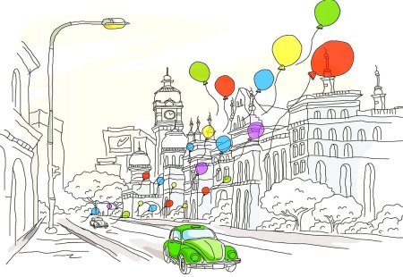 Рисунок на день города карандашом