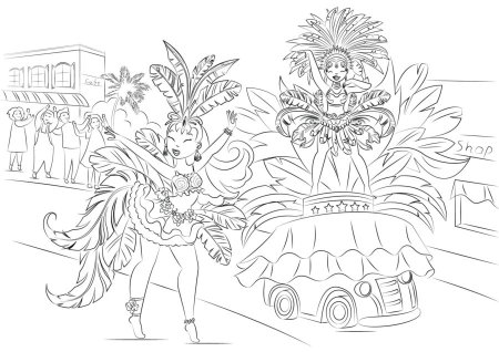 Рождественские гуляния раскраска