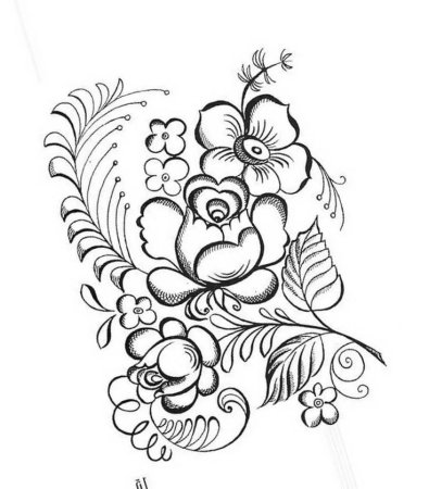 Петриковская роспись трафареты