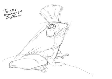 Царевна лягушка рисунок карандашом