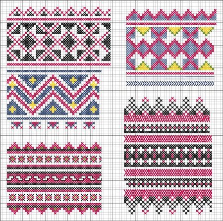 Геометрический орнамент в вышивке рушников