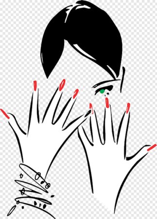 Силуэт девушки на ногтях