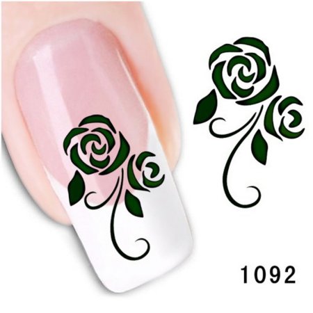 Простые розы на ногтях