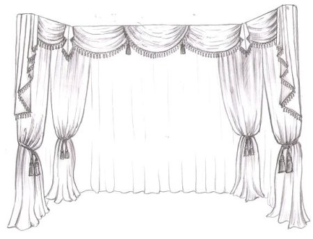 Эскизы штор карандашом