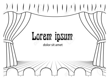 Раскраска сцена театра для детей