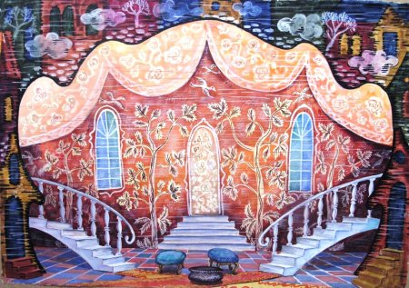 "Эскиз декорации к балету "Шехерезада"" 1916