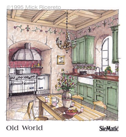 Интерьер кухни нарисовать