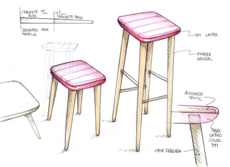 Эскизы деревянных стульев