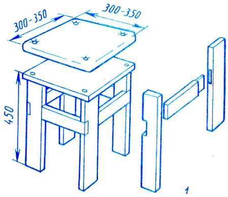 Схема сборки табурета из ДСП