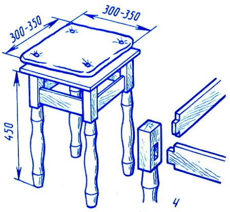 Чертеж стандартной табуретки