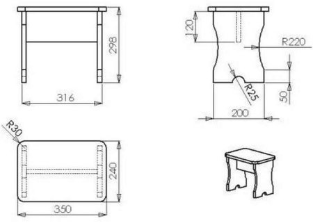 Как сделать табуретку чертеж