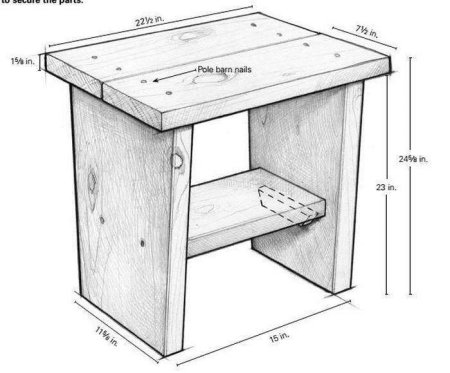 Табуретка из ДСП чертежи