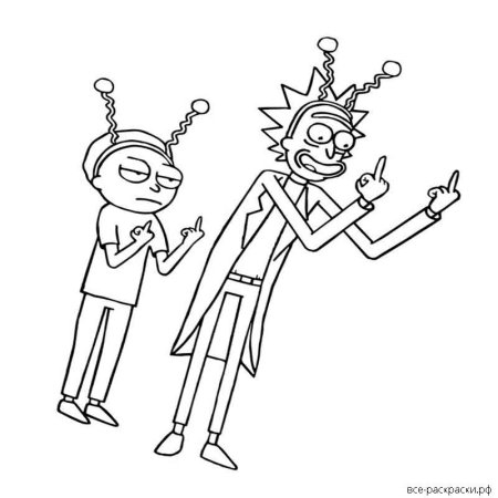 Раскраски Рик и Морти для печати