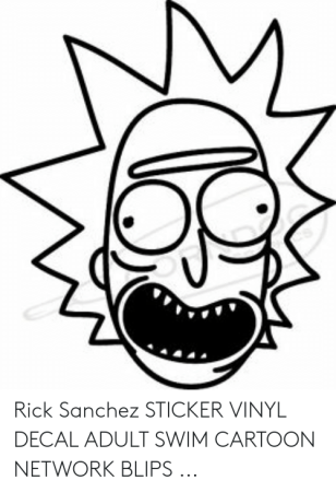 Наклейки чб Рик и Морти