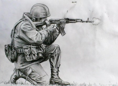 Военный карандашом