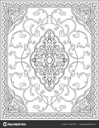 Раскраска ковер с орнаментом