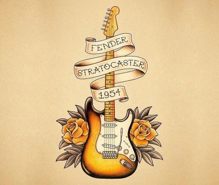Татуировка Fender Stratocaster