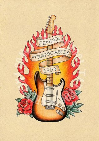 Татуировка Fender Stratocaster