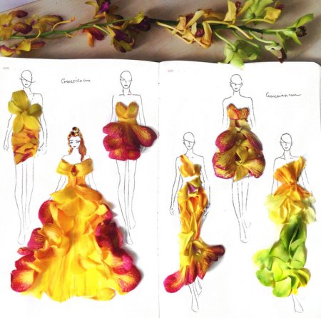 Одежда из лепестков цветов