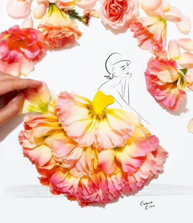 Платье из лепестков цветов