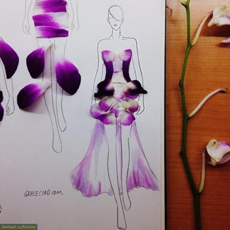 Цветочные платья эскизы
