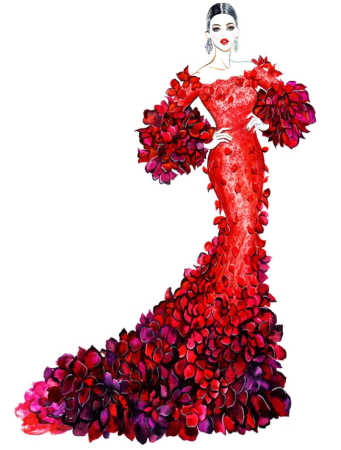 Платье из лепестков цветов