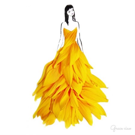 Силуэт платье из осенних листьев